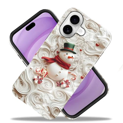 Compatible with iPhone 17,Anti-Scratch Glossy Case Cover,Christmas Snowmen Snowflakes - color: Christmas Snowmen Snowflakes, size: IPhone 17