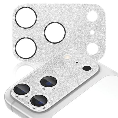 imluckies Compatible with iPhone 17 Pro Max Camera Lens Protector Bling, Ultra HD Tempered Glass Shiny Diamond Camera Plate Sparkle Screen Protection, 9H Anti-Scratch & Easy Install, Glitter Sliver - size: 17promax 6.9" Glitter Sliver