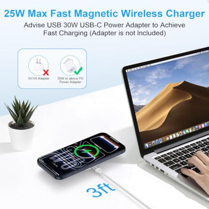 25W Wireless Charger for Samsung Magnetic Fast Charging Pad for GalaxyS26FE - color: 1white