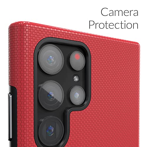 Crave Galaxy S22 Ultra Case, Shockproof Protection Dual Layer Case for Samsung Galaxy S22 Ultra 5G (6.8 inch) - Red - color: Red, size: Galaxy S22 Ultra