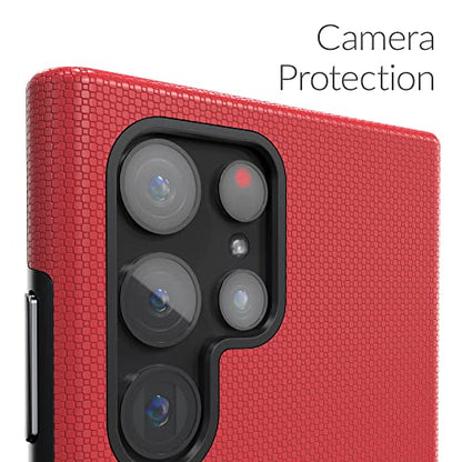 Crave Galaxy S22 Ultra Case, Shockproof Protection Dual Layer Case for Samsung Galaxy S22 Ultra 5G (6.8 inch) - Red - color: Red, size: Galaxy S22 Ultra