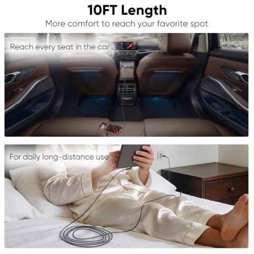 90 Degree USB C Cable 10FT Fast Charging, 60W Right Angle Type C to USB-C