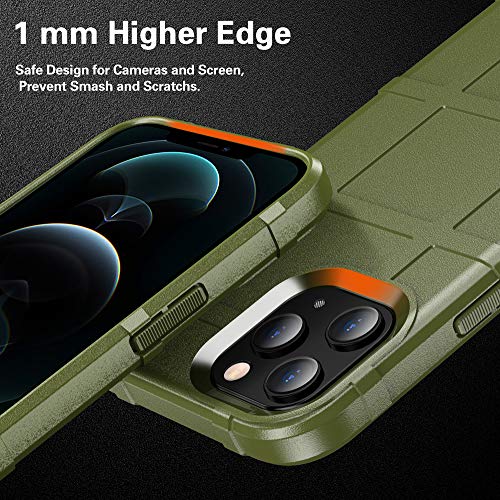 Rugged Shield TPU Thick Solid Armor Tactical Protective Case Compatible with iPhone 12 Pro Max (6.7 inches) - Army Green - color: Army Green, size: iPhone 12 Pro Max