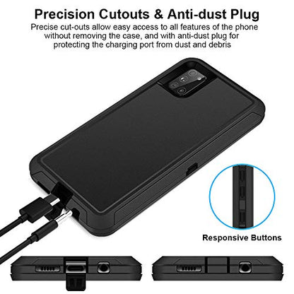 Jelanry for Samsung Galaxy A71 5G Case Heavy Duty Rugged Shockproof, Black | Dual-Layer Protective Hard Back Cover with Anti-Dust Scratch Raised Screen/Camera Lips Drop Protection for Outdoor Daily Use - color: Black