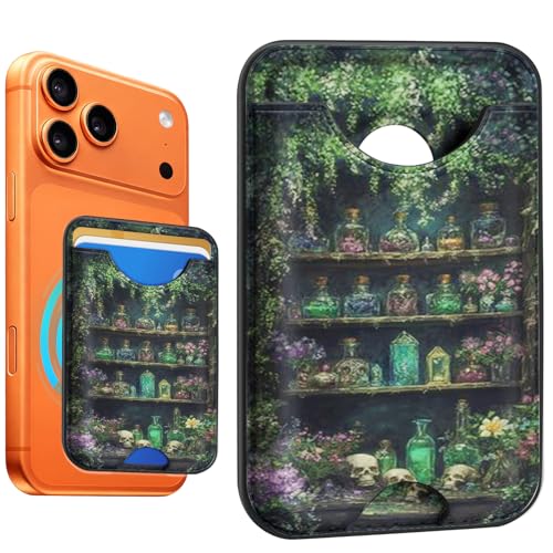 Compatible with Magsafe Wallet Magnetic Card Holder - Chemical Bookshelf Phone Wallets for Women Teen Girls Cute for iPhone 17/16/15/14/13/12 Series Slim for Apple Mag RFID Magnet,Fit 3 Cards - color: Chemical Bookshelf