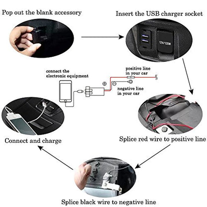 Dual USB Port Charger Socket Quick Charge 3.0 & 2.4A for Toyota - color: QC 3.0 & 2.4A - 1.57*0.87 inch