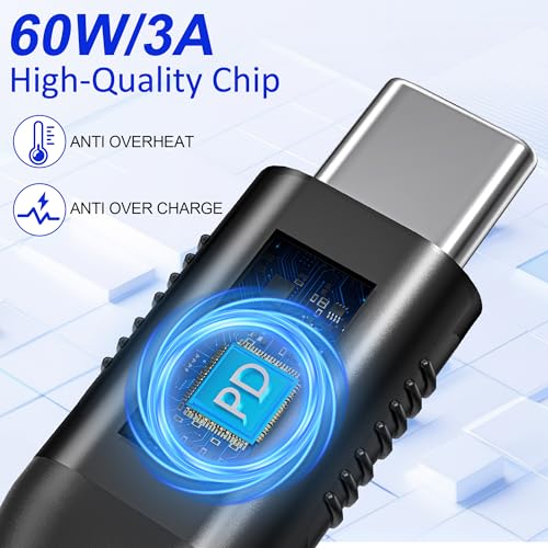 USB C to USB C Cable 20FT, Extra Long, 60W Fast Charging, USB 2.0 Data Sync - color: 20FT Long USB C Cable (Black)