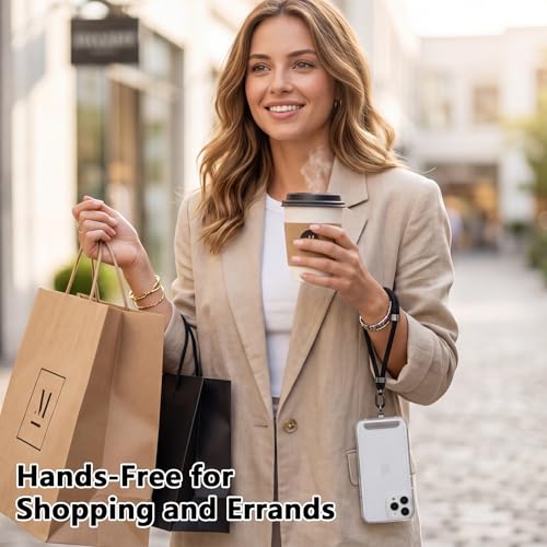 BESARME Phone Lanyard Set, 2 Pack, Black, Adjustable Crossbody & Wrist - color: Black