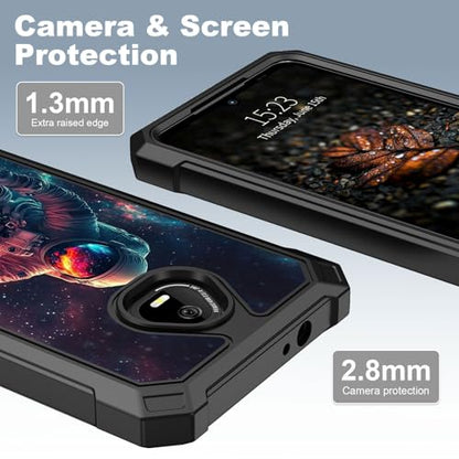 for Schok Volt Sv67q Sv67332 Case with Screen Protector, Military Grade Drop Protection, Dual Layer Hybrid Shockproof Protection TPU Phone Case for Schok Volt Sv67q, Astronaut Snowboarding - color: Astronaut Snowboarding