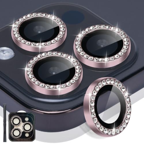 Camera Lens Protector for iPhone 14 Pro/14 Pro Max, Diamond Pink - color: Diamond Pink