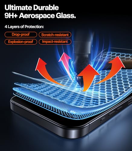 TORRAS OrigArmor for iPhone 17 Pro Screen Protector [100% Anti Reflection][3D Full Coverage Fit] Military-Grade Shatterproof 9H+ Tempered Glass Anti-Scratch Screen Protector 17 Pro 6.3" 1-Pack