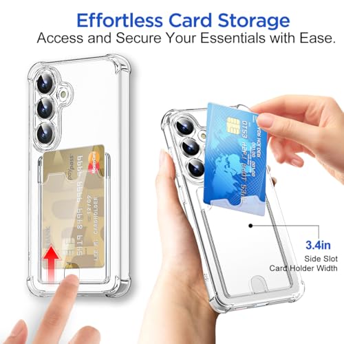 AICase for Samsung Galaxy S26 Plus Case with Card Holder Clear, Slim Thin Lightweight Transparent Wallet TPU Protective Phone Case with Credit Card Slot - color: Card Holder, size: S26 PLUS