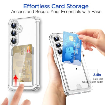 AICase for Samsung Galaxy S26 Plus Case with Card Holder Clear, Slim Thin Lightweight Transparent Wallet TPU Protective Phone Case with Credit Card Slot - color: Card Holder, size: S26 PLUS