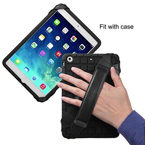 joylink Universal Tablet Hand Strap Holder, 360 Degrees Swivel Leather Handle Grip with Elastic Belt, Secure & Portable for 7.9" -8.4" Tablets (Samsung Asus Acer Google iPad mini), Black - color: Black