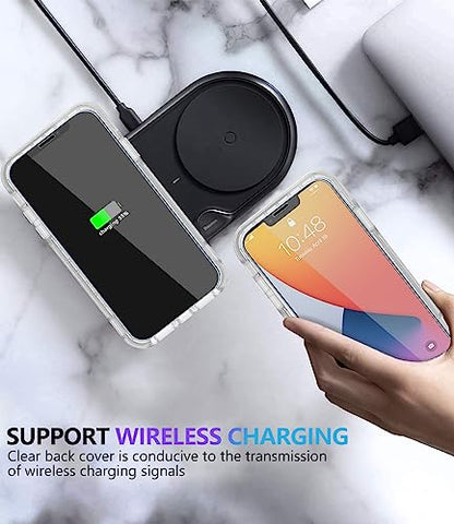 Diverbox for iPhone 11 Case [Shockproof] [Dropproof] [Tempered Glass Screen Protector],Heavy Duty Protection Phone Case Cover for Apple iPhone 11 (Translucent-2in1) - color: Clear-2in1