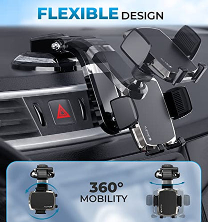 Bestrix SmartClamp Car Phone Mount | Dashboard Cell Phone Car Phone Holder Compatible with iPhone 13 12 11 Pro, Xr, Xs, XS MAX,XR,X, Galaxy S20 Note 20 Ultra & All Smartphones