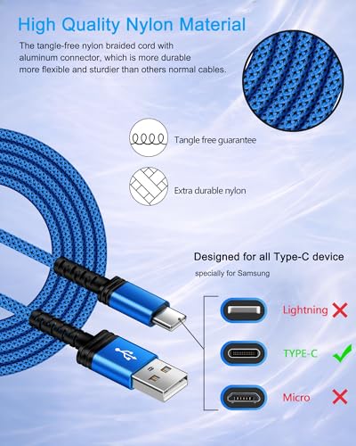 Samsung Galaxy A37 Charger Fast Charging Cord 6FT USB-C Fast Charging Cable - size: 6FT
