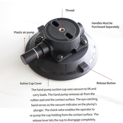 6" Camera Suction Cup Mount, Heavy Duty Pump Vacuum Mount - size: 6" Metal