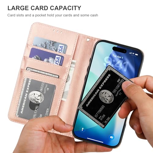 Bocasal Detachable Wallet Case Card Holder for iPhone 17 Air, Rose Gold - color: Rose Gold