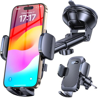 Romuto Phone Holders for Your Car Phone Holder Mount【90+LBS Suction Cup】 - color: Diamond Black