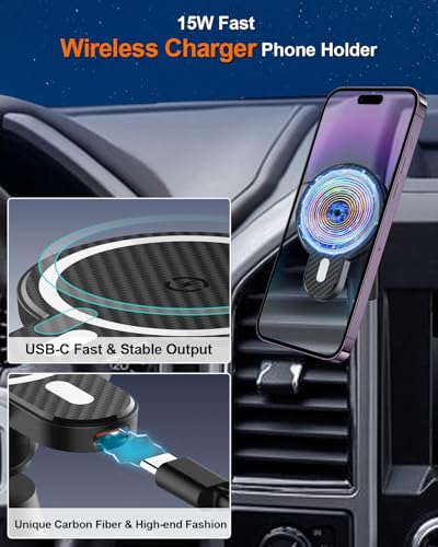 PZK Magnetic Wireless Charging Phone Holder for 2010-2024 Toyota 4 Runner - color: Magsafe+ Wireless Charging