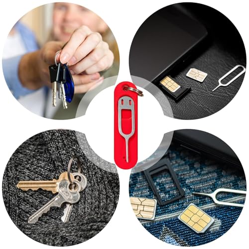 ID Ejector Tool Silicone Protective Case Chip Card Tray Eject Pin - color: Red