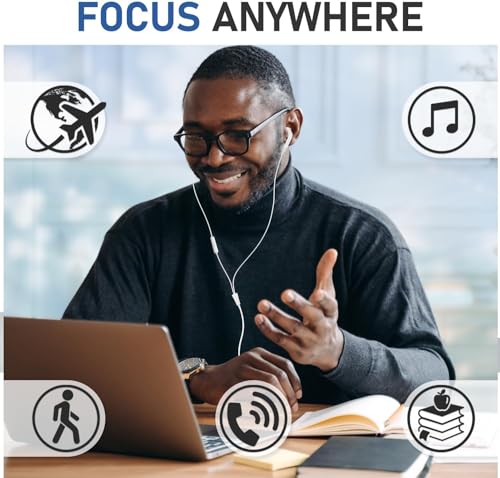 LUDOS FEROX 2 Pack Wired Earbuds in-Ear Headphones, 5 Year Warranty, Earphones with Microphone, Noise Isolation for 3.5mm Jack Ear Buds for iPhone, Samsung, Computer, Laptop, Kids, School Students - size: 2 Pack