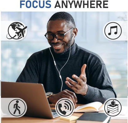 LUDOS FEROX 2 Pack Wired Earbuds in-Ear Headphones, 5 Year Warranty, Earphones with Microphone, Noise Isolation for 3.5mm Jack Ear Buds for iPhone, Samsung, Computer, Laptop, Kids, School Students - size: 2 Pack