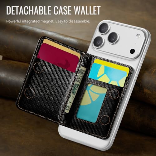 Defencase for Magsafe Wallet Magnetic Card Holder RFID Blocking, NCF-Black - color: Carbon Fiber Black