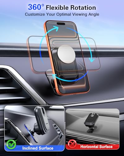 pop-tech Car Phone Mount for Socket Grip, Bendable Adhesive Dashboard Base