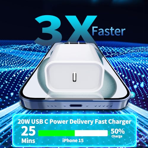 Apple MFi Certified iPhone 18 Pro Duo Charger Fast Charging, USB C Charger - color: Snow White