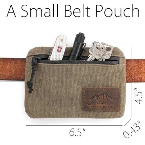 diodrio Belt Zipper Pouches for Men Women Compact EDC Pouch, YKK Zipper, Anti-theft Pickpocket Proof Safety Wallets, Waist Pack for Traveling Hiking, Water Resistant, Tough Waxed Canvas, Olive - color: Olive Small
