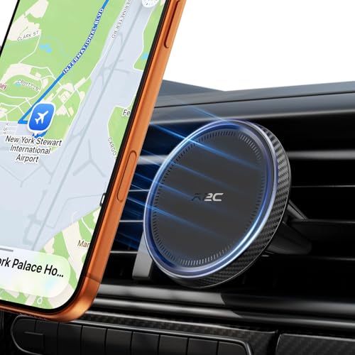 A2C Slim Magnetic Phone Holder for Car, Rental Car Essentials for Travel - style: Black