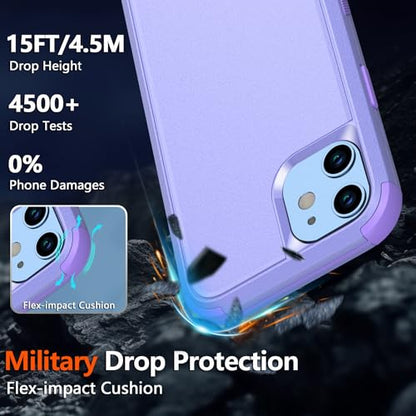 Diverbox for iPhone 12 case,iPhone 12 Magnetic case [with Screen Protector and Camera Lens Protector ] 2 Pack [15 FT Military Grade Drop Protection] Heavy Duty Shockproof Phone Case (Purple) - color: Magnetic Purple