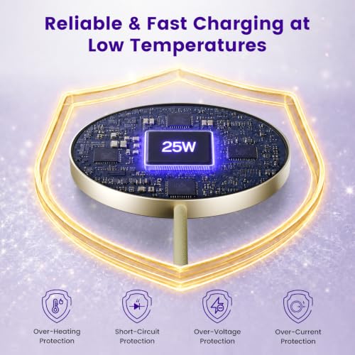 MagSafe 25W Wireless Charger for Apple Magnetic Fast Charging Pad - color: Light Yellow
