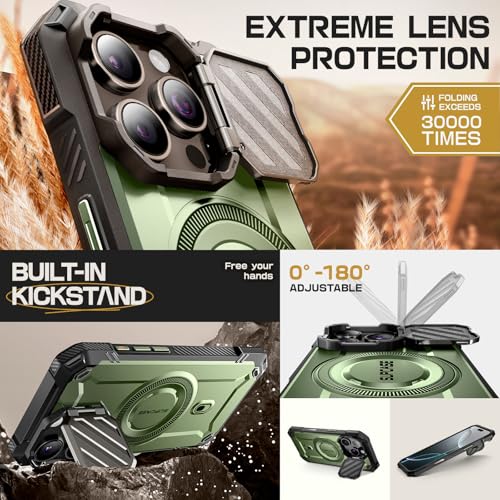 SUPCASE for iPhone 16 Pro Max Case (6.9 inch)with Camera Cover Stand Guldan | Compatible with MagSafe, Camera Control Button, Military-Grade Drop Protection, Heavy Duty Rugged Magnetic Case, UB Mag XT - color: Guldan
