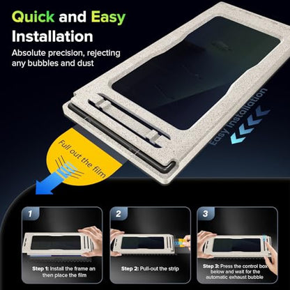 Ruky for 2 Pack Samsung Galaxy Z Fold 7 Privacy Screen Protector, Easy Installation with Pull Strip Alignment Frame, Bubble-Free 9H+ Front Tempered Glass Film for Galaxy Z Fold 7