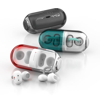 Moondrop Pill Open Ear Headphones Bluetooth 6.0 OWS Hanging Earphones IPX4 Open Ear Clip Wireless Earbuds Built-in AI ENC MD-0WS-003 (Green) - color: GREEN