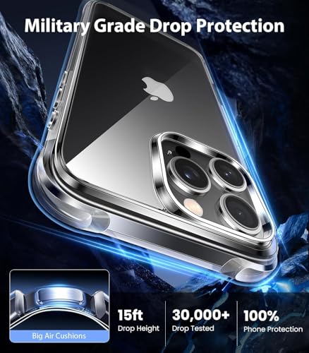 5 in 1 Clear Case for iPhone 16 Pro 6.3-Inch, with 2 Screen Protector and 2 Camera Lens Protector, 9H Edge Protection Tempered Glass Film, Shockproof Drop Transparent Protection Cover - size: iPhone 16 Pro