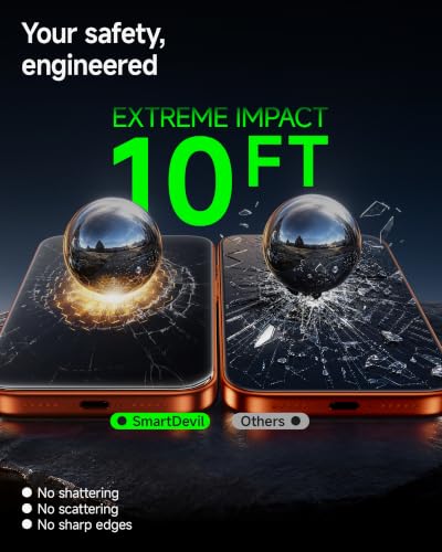 SMARTDEVIL 3 Pack Tempered Glass for iPhone 17 Pro Max Screen Protector | Accessory Glass by Corning™,SGS Military-Grade Shatterproof,HD Clear,SmartPull Bubble-Free Install,Case Friendly - size: iPhone 17 Pro Max 6.9 inches