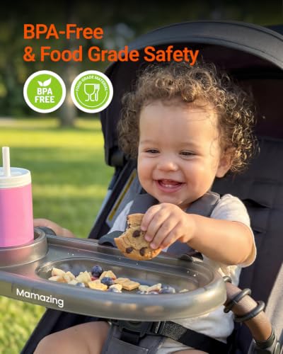 Mamazing 3 in 1 Universal Stroller Snack Tray with Cup & Phone Holder