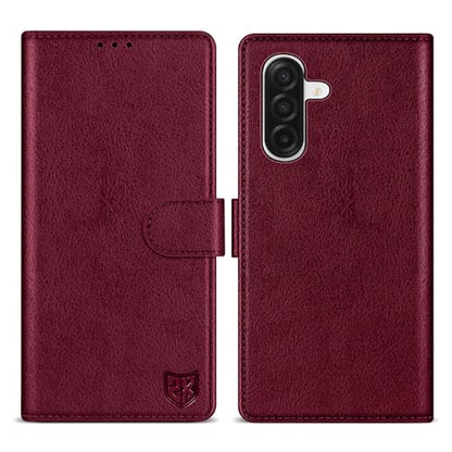 ZZXX for Samsung Galaxy A17 5G Wallet Case with [RFID Blocking] Card Slot Kickstand Magnetic Closure PU Leather Flip Fold Protective Phone Case for Samsung Galaxy A17(Wine Red-6.7 inch) - color: Wine Red