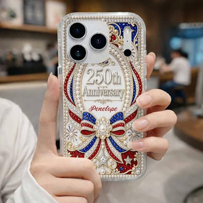 USA 250th Anniversary, Personalized Clear Phone Case, Gift for Patriots