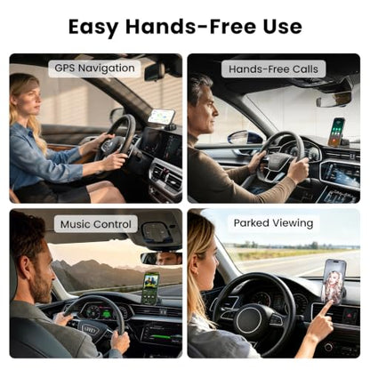 Strong Suction Cup Magnetic Car Phone Holder for iPhone & Android Phones, Shock-Resistant Phone Mount for Dashboard Windshield, 360° Rotation, Heavy-Duty, Foldable, Hands-Free, Ideal for Navigation - color: Black