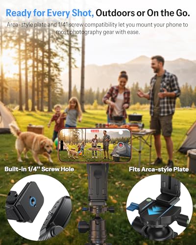 OMOTON TP02-Pro 5 in 1 Magnetic Phone Holder for Vlogging Essentials, Black - color: 1-Black