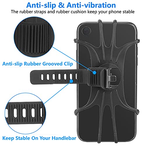 Kinizuxi Bike Phone Mount,360°Rotation Detachable Handlebar Holder - color: One Black