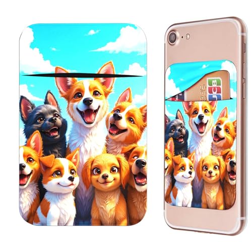 Phone Credit Card Holder Stick on, Cell Phone Pocket Self Adhesive Stretchy Stick on Wallet ID Credit Card Case Pouch Sleeve with Flap for All Smartphones, Blue Sky Seven - color: Blue Sky Seven
