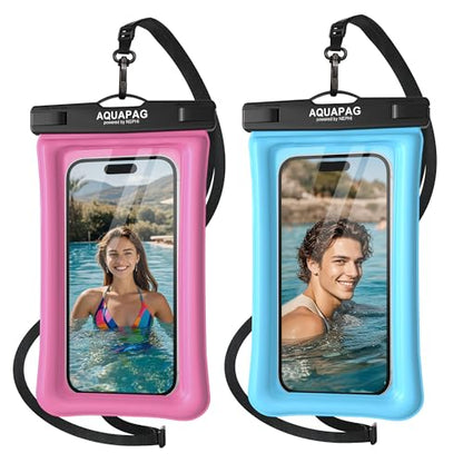 NEPHI IP68 Waterproof Phone Pouch 2 Pack-Up to 7.0"，Adjustable Neck Lanyard Floating Waterproof Phone Case for iPhone,Phone Dry Bags for Vacation Beach Pool Travel Essentials (Pink Blue 2 Pack) - color: Pink Blue 2 Pack
