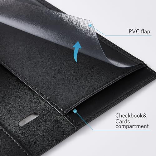 CoBak Checkbook Cover for Women & Men - PU Leather Case with RFID Blocking | Classic Design Check Book Holder for Personal and Business - color: Blush Meadow