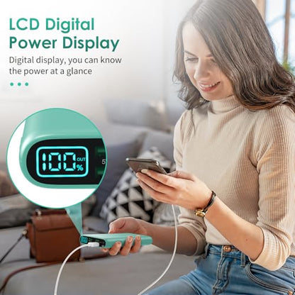 Portable Charger 38800mAh,LCD Display Power Bank,5 USB Outputs Battery Pack Backup, USB-C 3A in&out Travel Essential Portable Phone Charger For iPhone 18/17/16/15/14 Pro,Android Samsung Galaxy-Green - color: Green